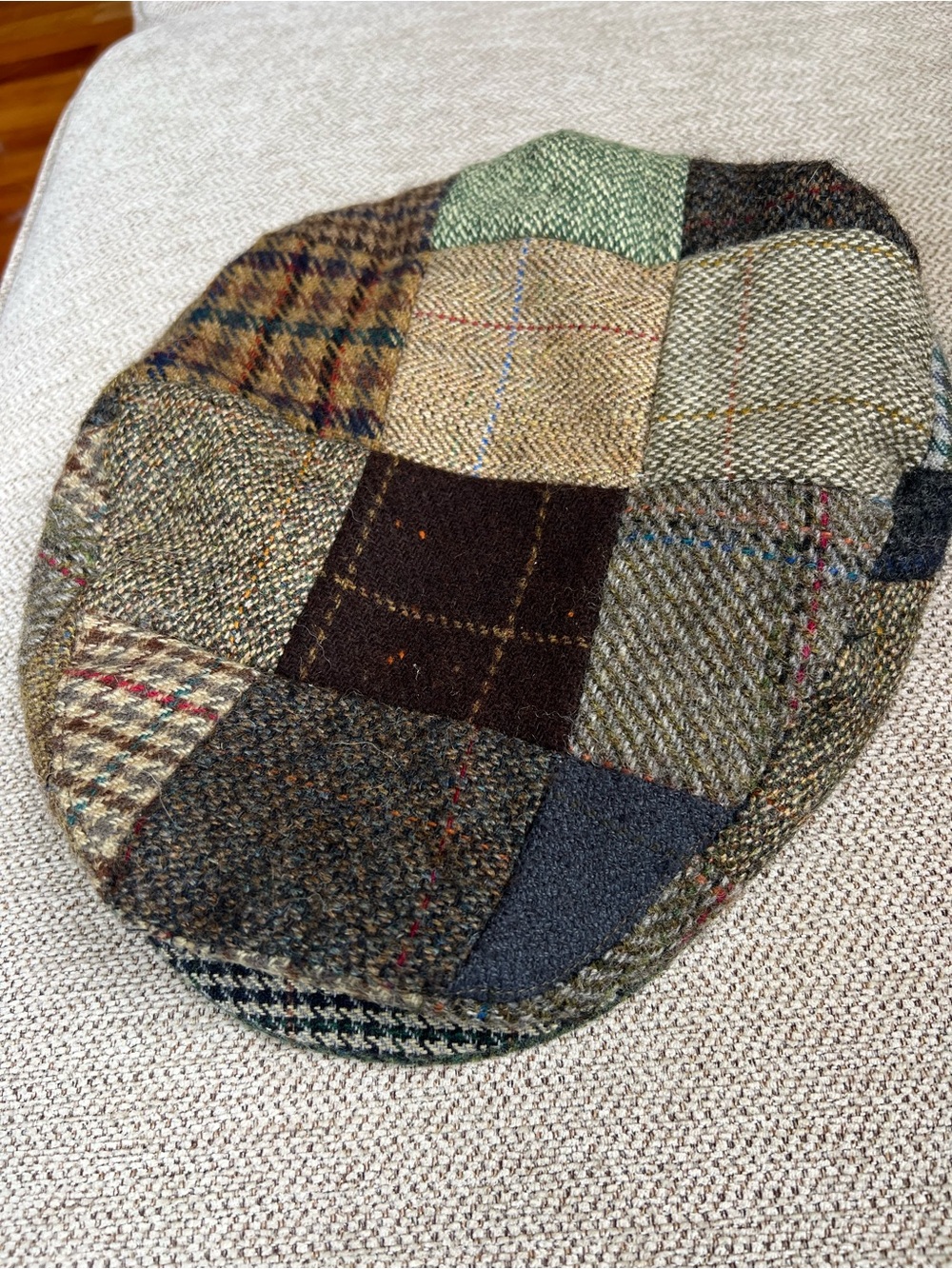 Patchwork Tweed Flat Cap - Men's Wool Donegal Ireland